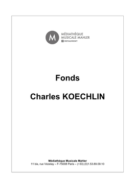 Fonds Charles Koechlin