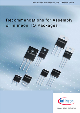 Recommendations for Assembly of Infineon to Packages