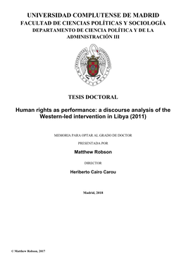 A Discourse Analysis of the Western-Led Intervention in Libya (2011)