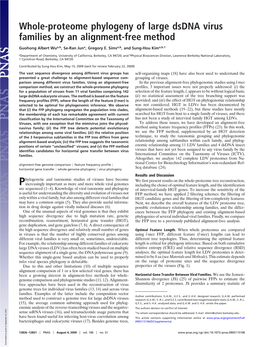 Whole-Proteome Phylogeny of Large Dsdna Virus Families by an Alignment-Free Method