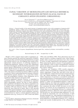 Clinal Variation at Microsatellite Loci Reveals Historical Secondary Intergradation Between Glacial Races of Coregonus Artedi (Teleostei: Coregoninae)