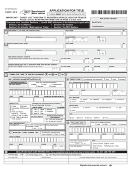 Application for Title (MV-82TON)