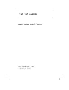 The First Galaxies