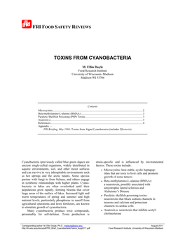 Toxins from Cyanobacteria