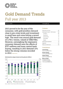 Gold Demand Trends Full Year 2013