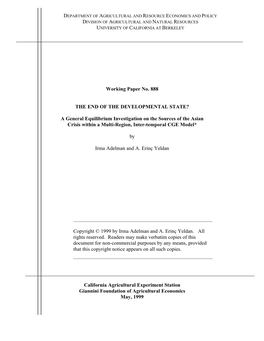 A General Equilibrium Investigation on the Sources of the Asian Crisis Within a Multi-Region, Inter-Temporal CGE Model*