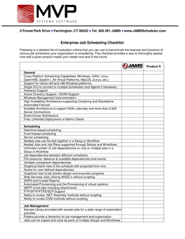 Enterprise Job Scheduling Checklist