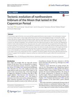 Tectonic Evolution of Northwestern Imbrium of the Moon That Lasted In