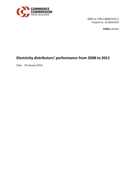 Electricity Distributors' Performance from 2008 to 2011