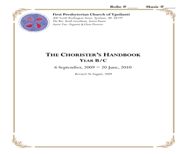 Chorister's Handbook