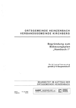 Ortsgemeinde Heinzenbach Verbandsgemeinde Kirchberg