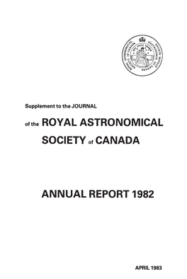 RASC Annual Report 1982