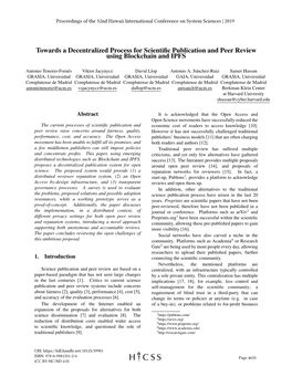 Towards a Decentralized Process for Scientific Publication and Peer