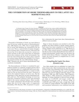 The Contribution of Shore Thermoabrasion to the Laptev Sea Sediment Balance