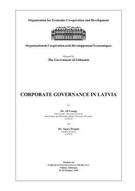 Corporate Governance in Latvia