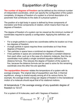 Equipartition of Energy