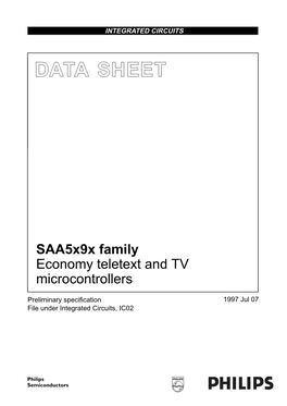 Saa5x9x Family Economy Teletext and TV Microcontrollers