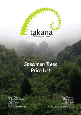 Specimen Trees Price List