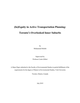 (In)Equity in Active Transportation Planning