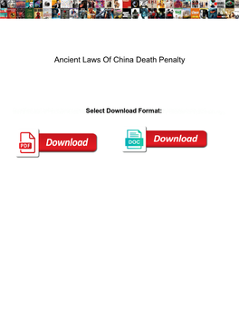 Ancient Laws of China Death Penalty