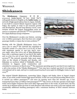 Shinkansen - Wikipedia 7/3/20, 10�48 AM