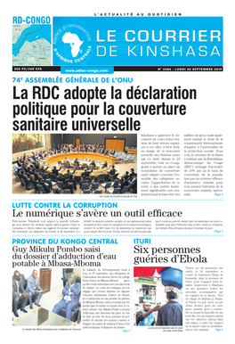 La RDC Adopte La Déclaration Politique Pour La Couverture