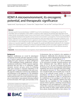KDM1A Microenvironment, Its Oncogenic Potential, And