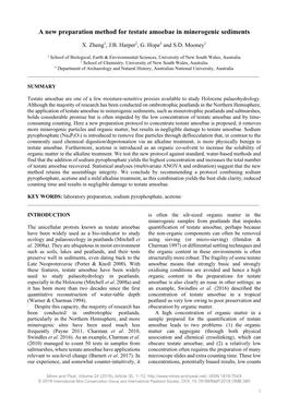 A New Preparation Method for Testate Amoebae in Minerogenic Sediments