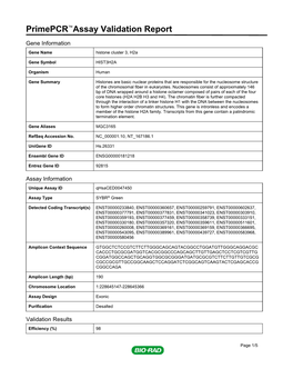 Primepcr™Assay Validation Report