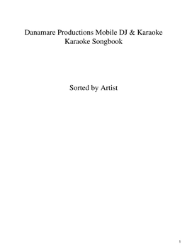 Danamare Productions Mobile DJ & Karaoke Karaoke Songbook Sorted by Title