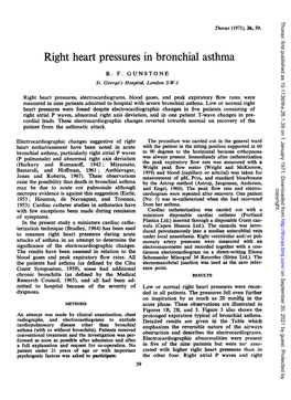 Right Heart Pressures in Bronchial Asthma