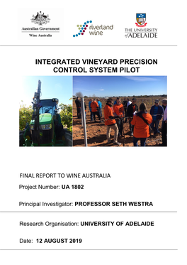 Integrated Vineyard Precision Control System Pilot