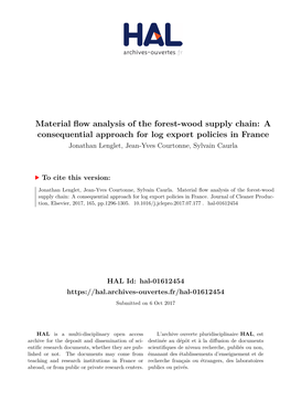 Material Flow Analysis of the Forest-Wood