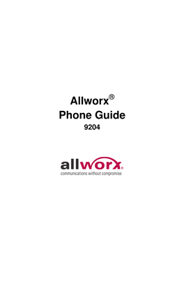 Allworx 9204 Phone Guide