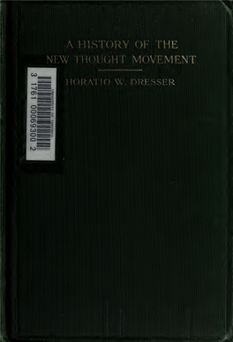 A History of the New Thought Movement