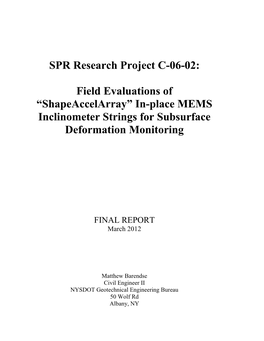 MEMS Inplace Inclinometer Instrumentation Strings – Evaluation of Evolving Technology