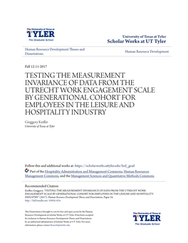 Testing the Measurement Invariance of Data from the Utrecht Work