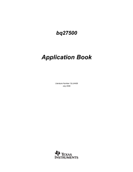 Single Cell Gas Gauge Application Book