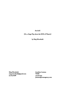 The Droll {Or, a Stage-Play About the END of Theatre} by Meg Miroshnik