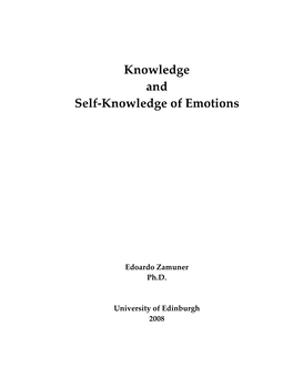 Knowledge and Self-Knowledge of Emotions