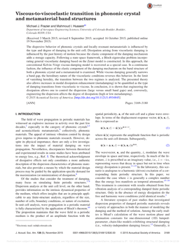 Viscous-To-Viscoelastic Transition in Phononic Crystal and Metamaterial Band Structures