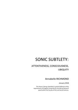 Sonic Subtlety