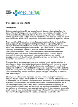 Osteogenesis Imperfecta