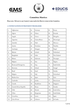 Committee Matrices