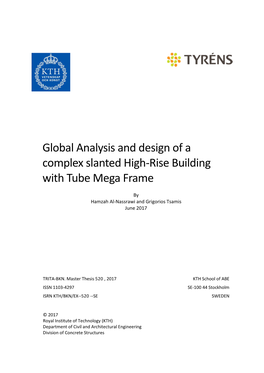 Global Analysis and Design of a Complex Slanted High-Rise Building with Tube Mega Frame