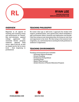 Teaching Resume