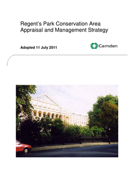 Regent's Park Conservation Area Appraisal and Management Strategy