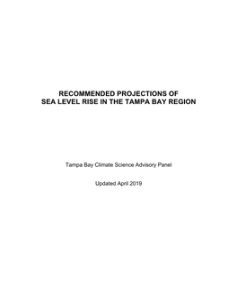 Draft Sea Level Rise Methodology Recommendation.Docx