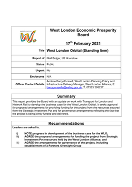 West London Orbital Update PDF 513 KB