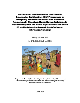 Second Joint Donor Review of International Organization For